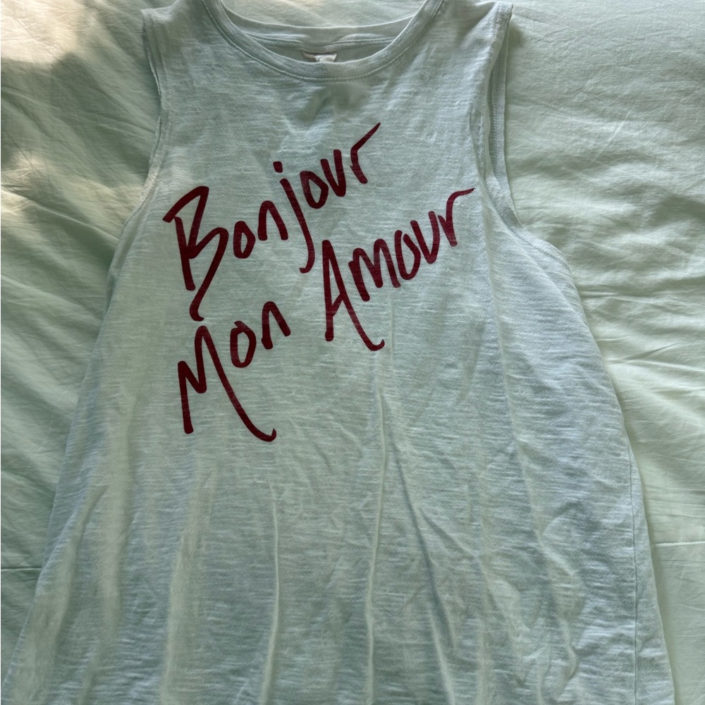 Cinq à Sept White and Red Graphic Tank